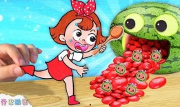 幼儿吃瓜视频素材,萌态十足引网友热议